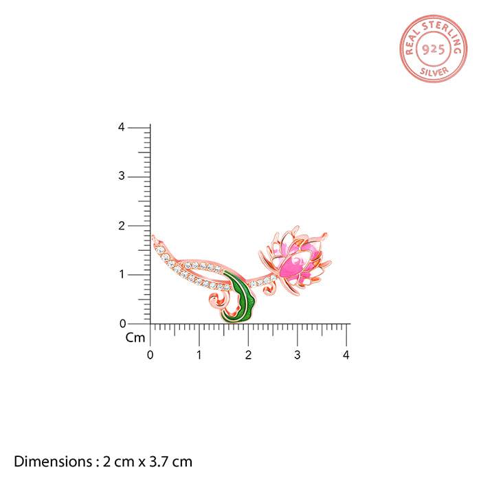 Rose Gold Brilliant Brahma Kamal Necklace| Necklace To Gift Women & Girls | With Certifica : PD02451