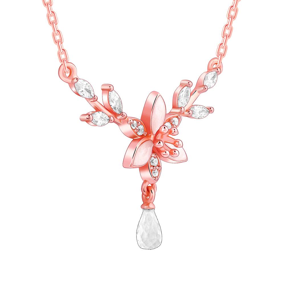 Rose Gold One In A Trillium Necklace| Necklace To Gift Women & Girls : PD02453