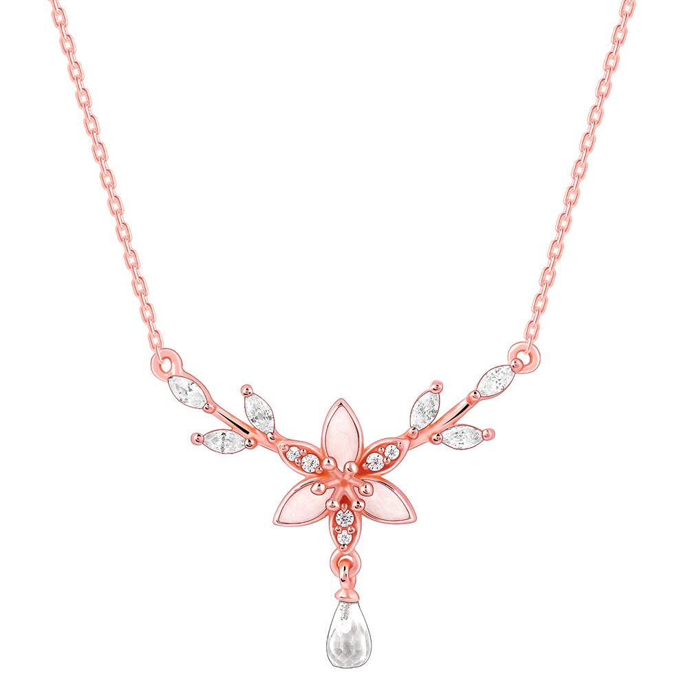 Rose Gold One In A Trillium Necklace| Necklace To Gift Women & Girls : PD02453