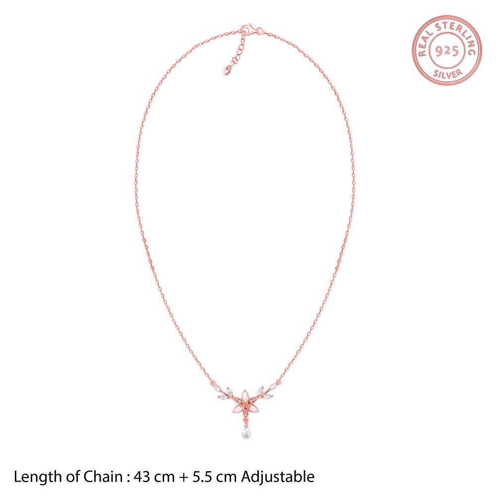 Rose Gold One In A Trillium Necklace| Necklace To Gift Women & Girls : PD02453