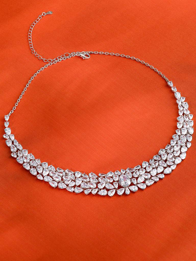 Silver Elara Statement Necklace : PD02460