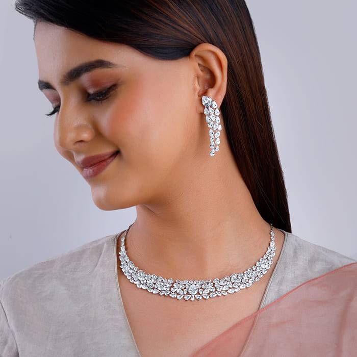 Giva 925 Silver Elara Statement Set| Gifts For Women And Girls | With Certificate Of Authenticity An : PD02460ER02764