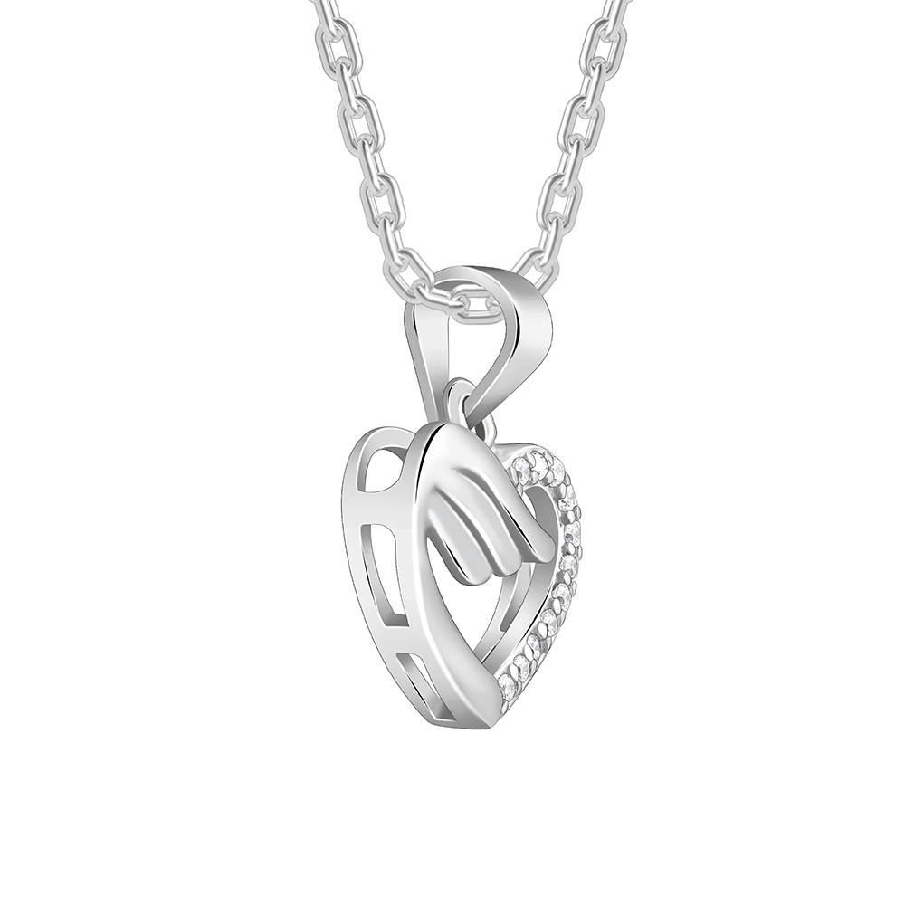 Giva 925 Silver Winged Heart Pendant With Link Chain : PD02475
