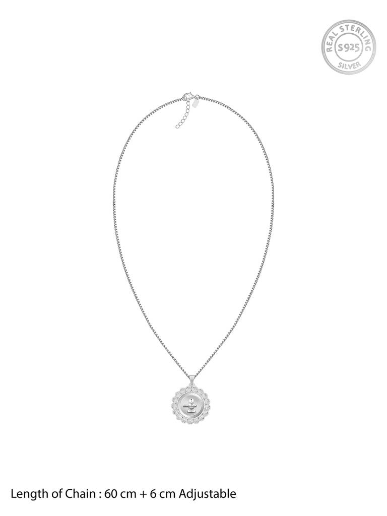 Silver Divine Mahadev Pendant With Box Chain For Him : PD02481