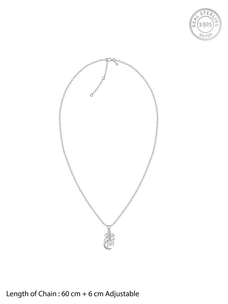Silver Shree Ram Pendant With Link Chain For Him : PD02482