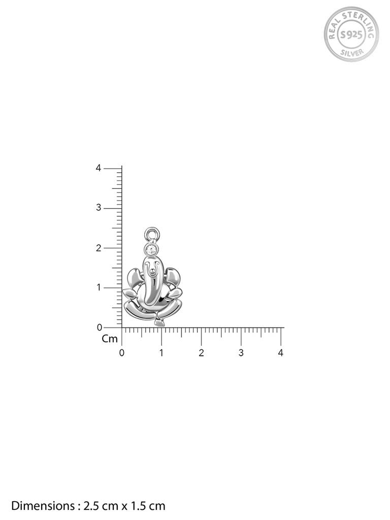 Silver Ganapathi Pendant With Link Chain For Him : PD02483