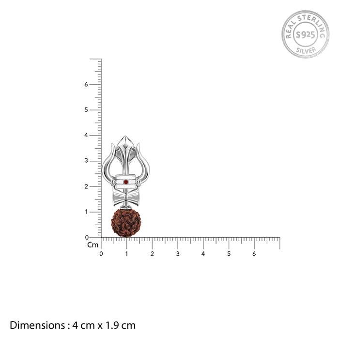 Giva 925 Silver Trishul Rudraksha Pendant With Box Chain For Him| Necklace To Gift Men & B : PD02489