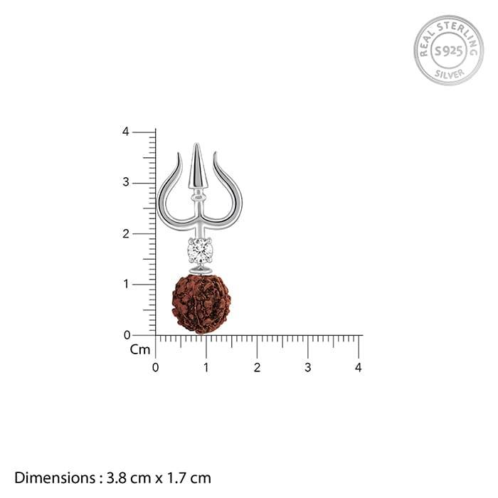 Giva 925 Silver Trishul And Rudraksha Pendant With Box Chain For Him| Necklace To Gift Men : PD02490