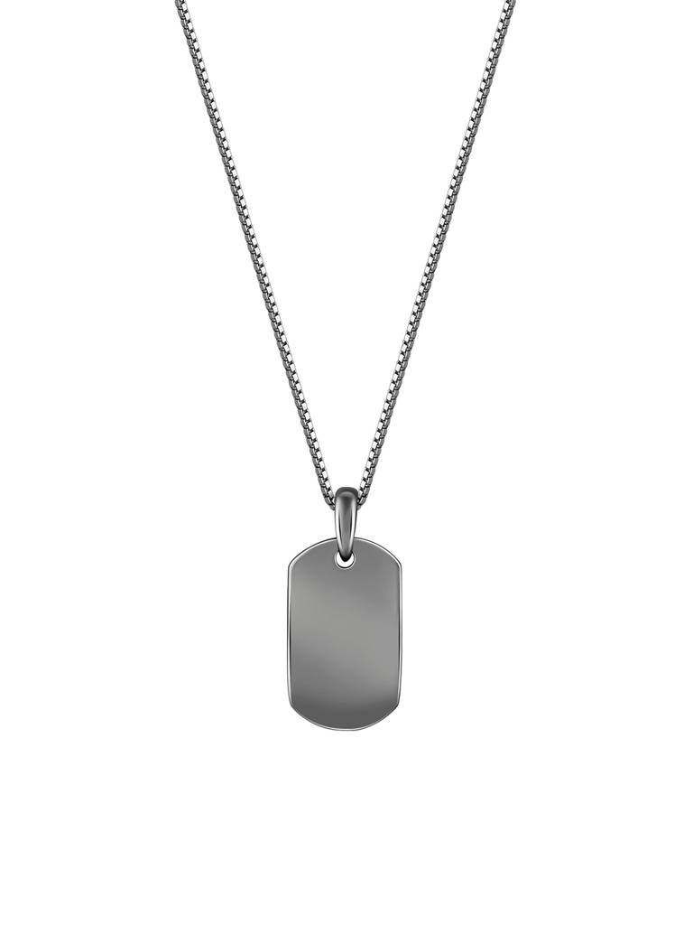 Silver Black Rhodium Aegis Amulet Pendant With Box Chain For Him : PD02494