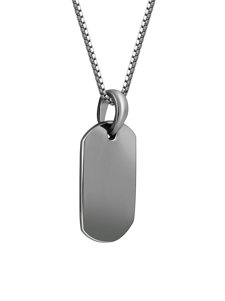 Silver Black Rhodium Aegis Amulet Pendant With Box Chain For Him : PD02494