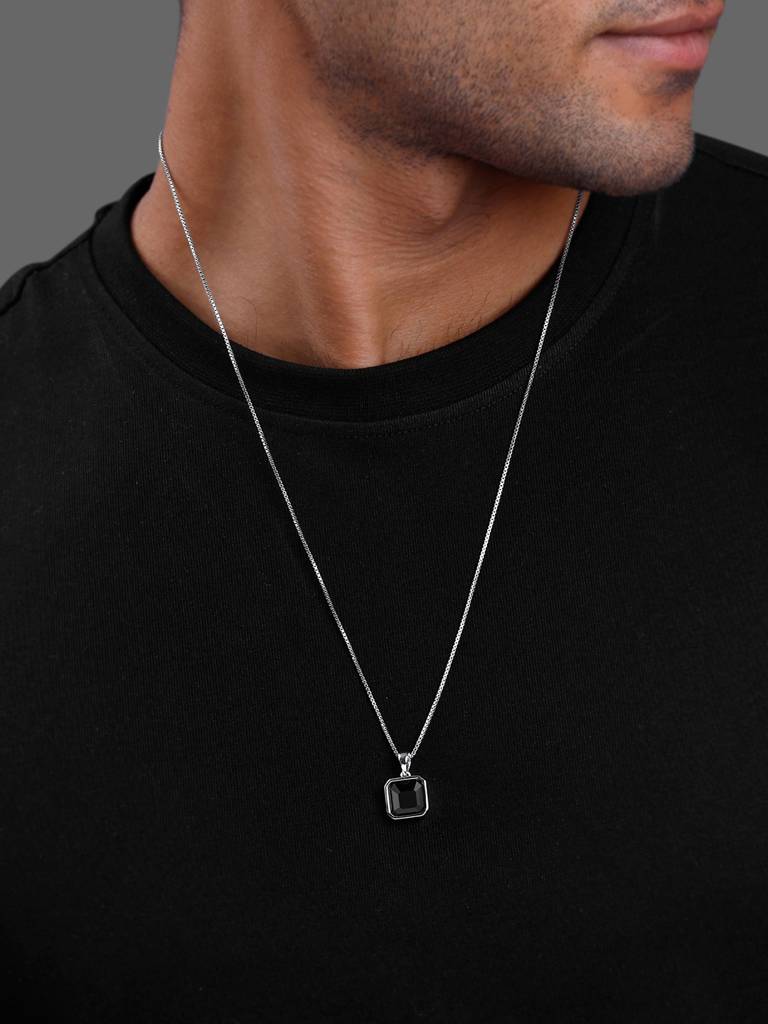 Silver Warrior? Crest Pendant With Box Chain For Him : PD02496