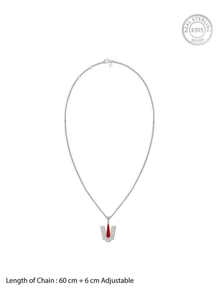 Silver Lord Balaji Tilak Pendant With Box Chain For Him : PD02498