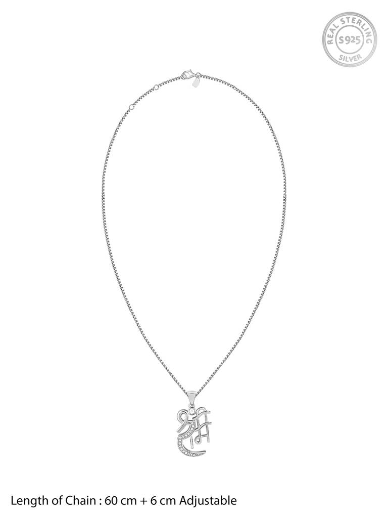 Silver Shree Ram Pendant With Box Chain For Him : PD02503