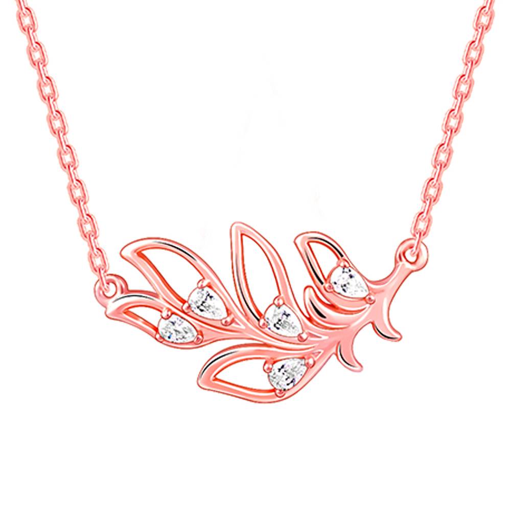 Giva 925 Silver Rose Gold Saumya Mor Pankh Necklace : PD02505