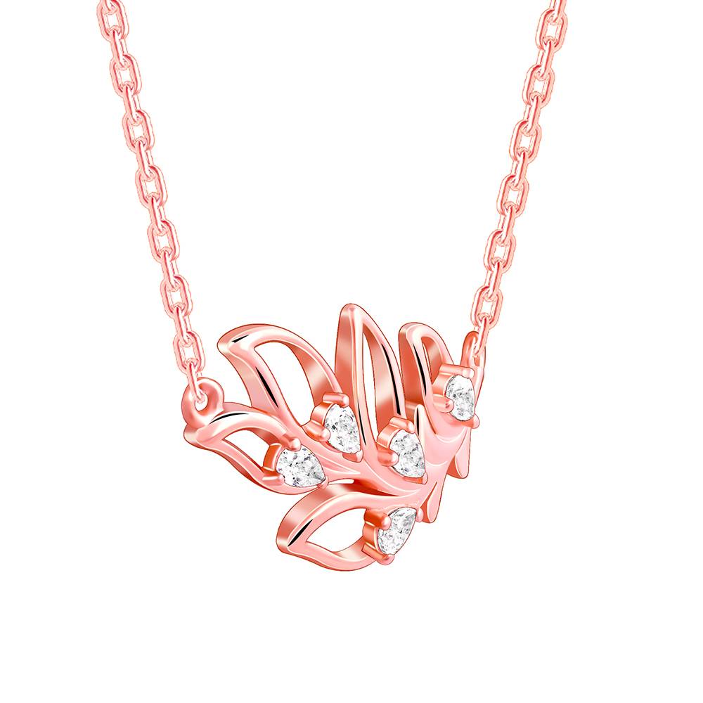 Giva 925 Silver Rose Gold Saumya Mor Pankh Necklace : PD02505