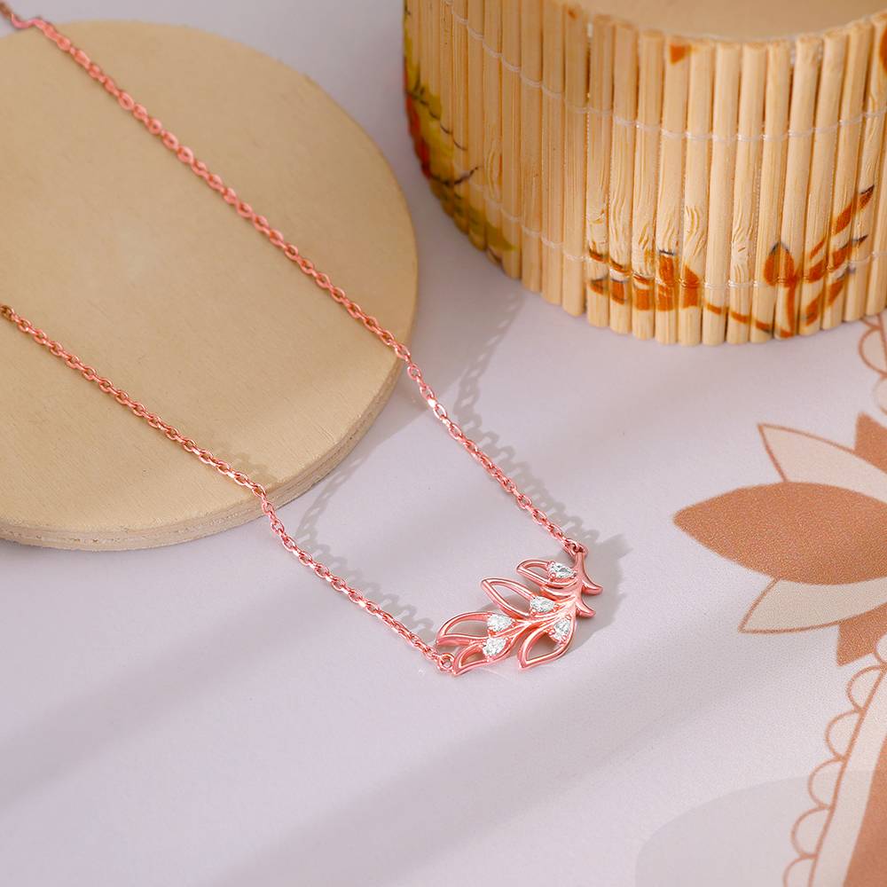 Giva 925 Silver Rose Gold Saumya Mor Pankh Necklace : PD02505