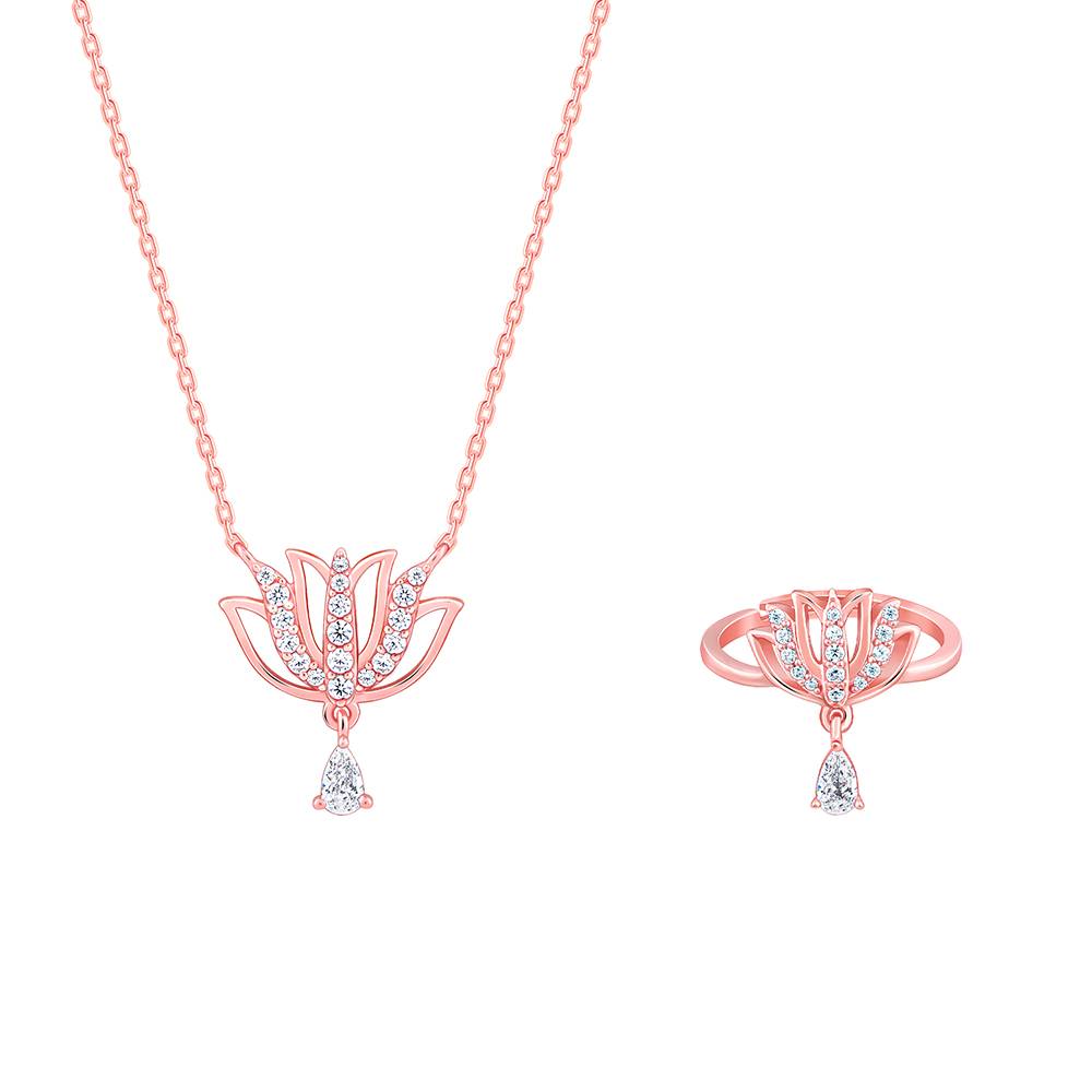 Giva 925 Silver Rose Gold Sushma Kamalam Set : PD02507R01810