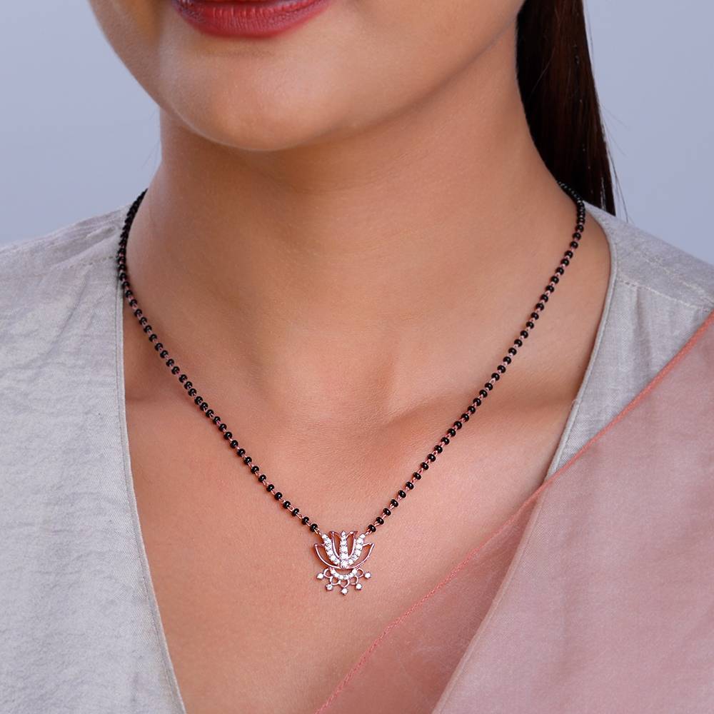 Giva 925 Silver Rose Gold Damara Mangalsutra : PD02512