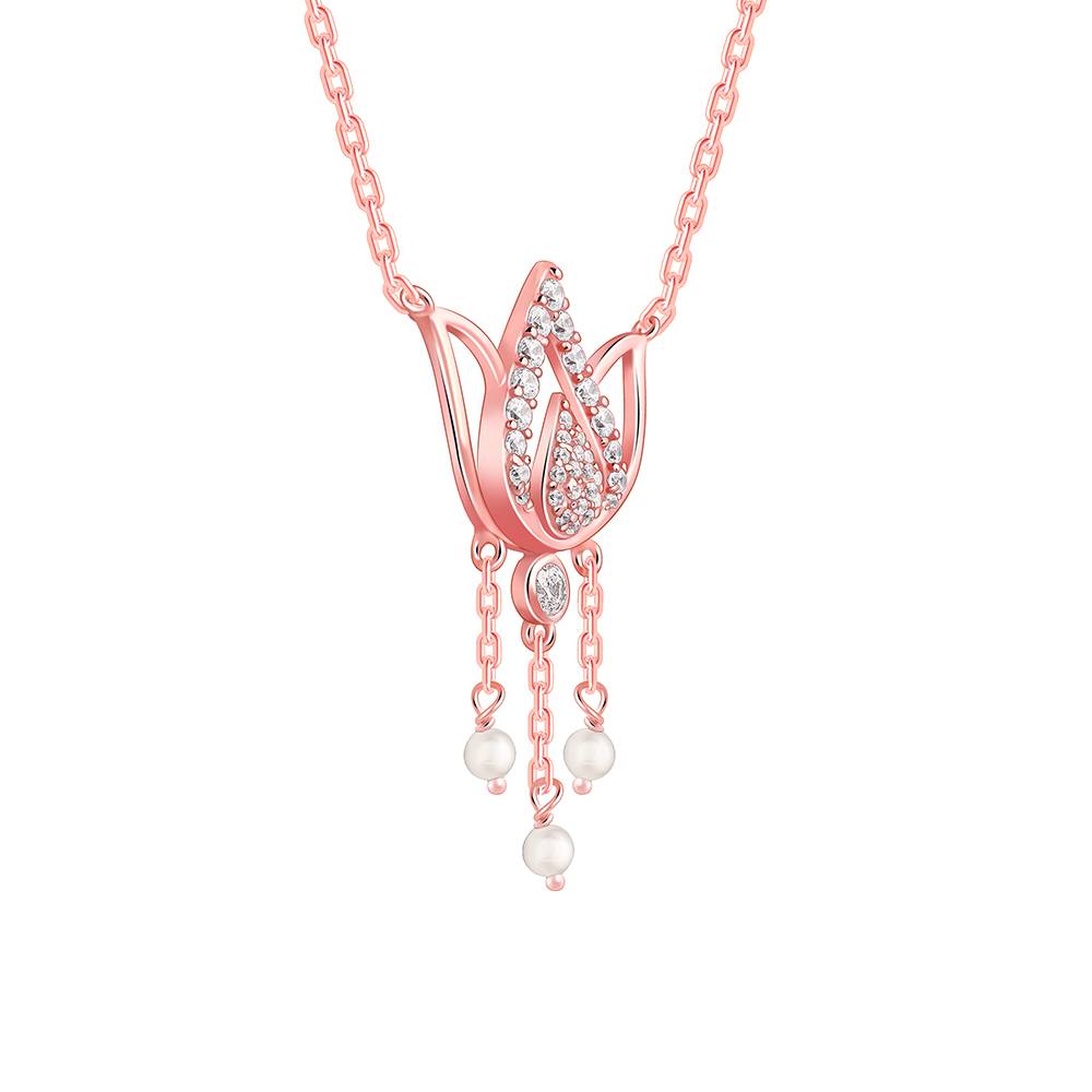 Giva 925 Silver Rose Gold Mridul Kamal Set : PD02515ER02786A0302R01820