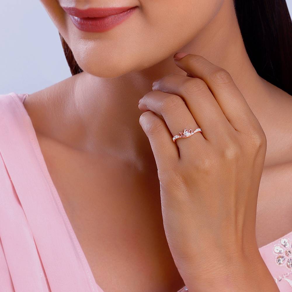 Giva 925 Silver Rose Gold Mridul Kamal Set : PD02515ER02786A0302R01820