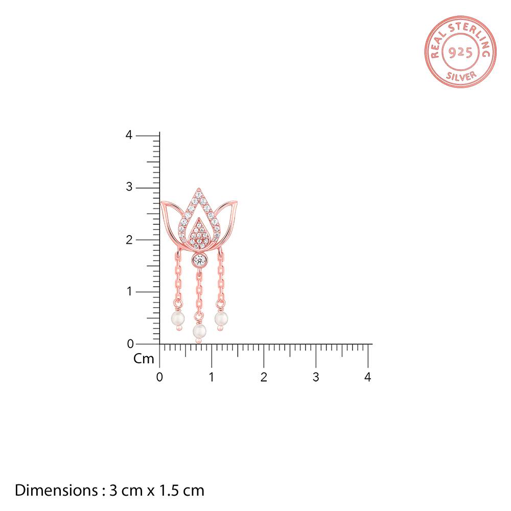 Giva 925 Silver Rose Gold Mridul Kamal Set : PD02515ER02786A0302R01820