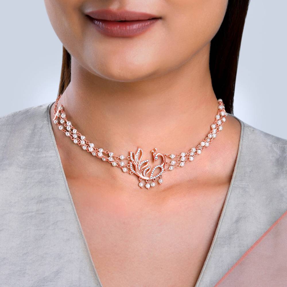 Giva 925 Silver Rose Gold Komal Morni Choker : PD02516