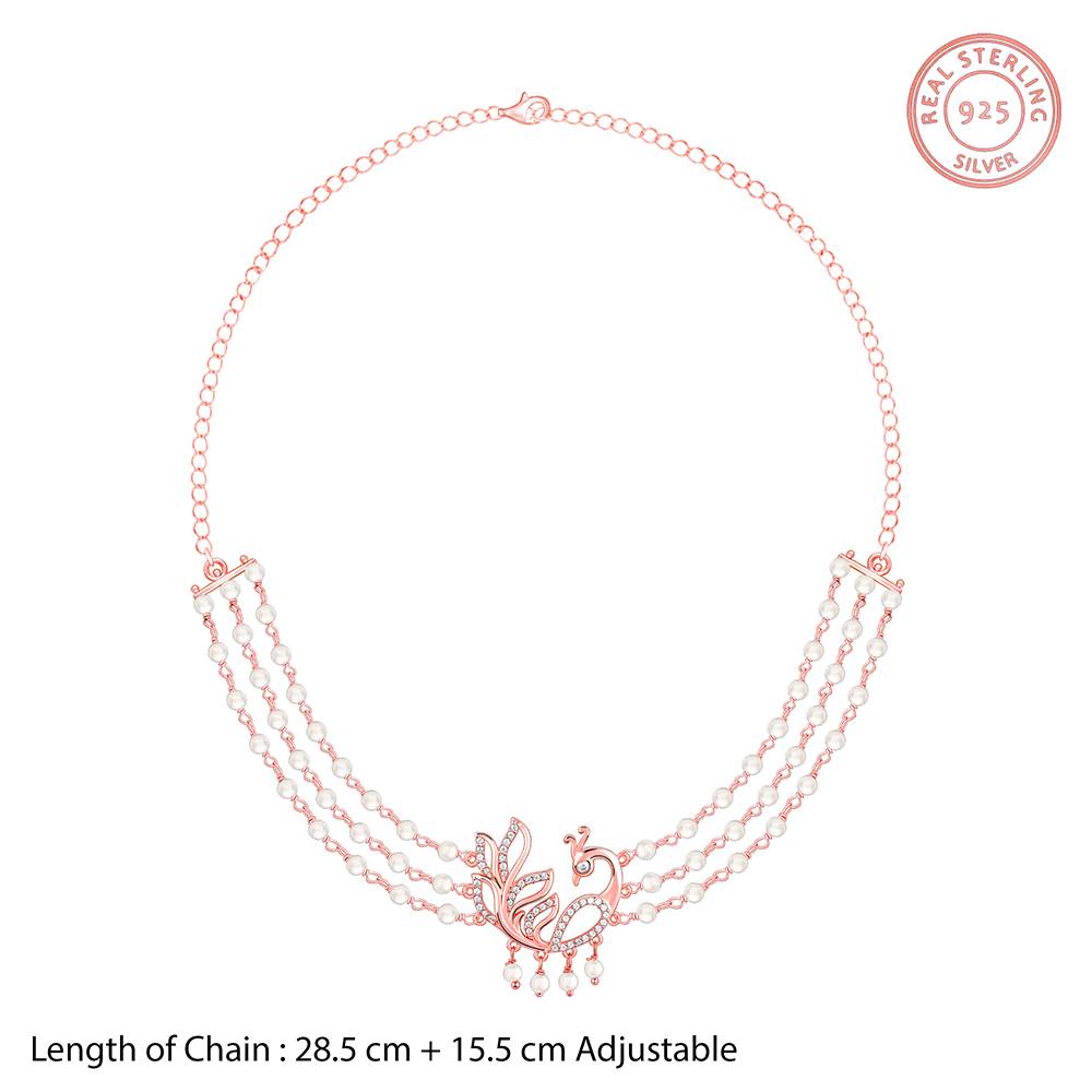 Giva 925 Silver Rose Gold Komal Morni Choker : PD02516