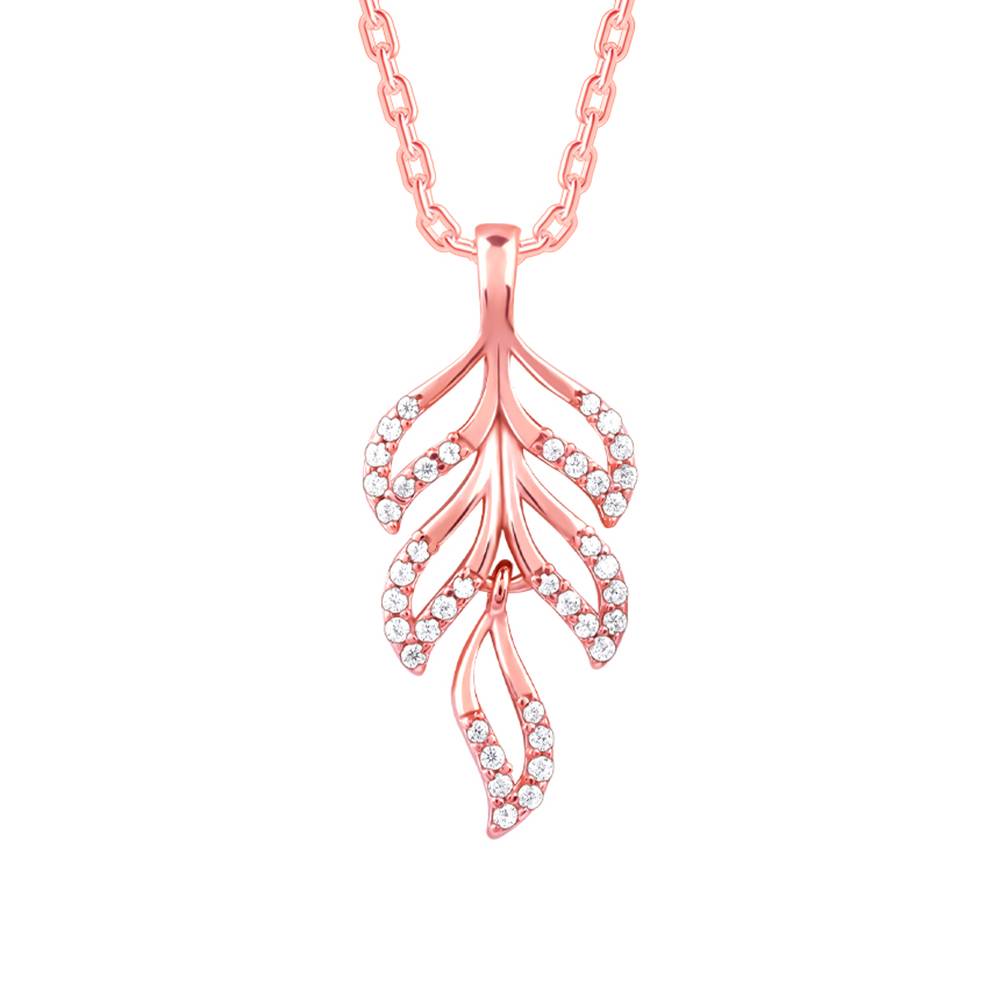 Giva 925 Silver Rose Gold Komal Pankh Pendant With Link Chain : PD02517