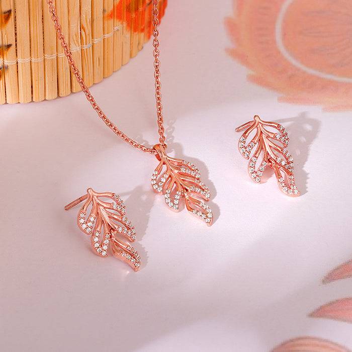 Giva 925 Silver Rose Gold Komal Pankh Set| Gifts For Women And Girls | With Certificate Of : PD02517ER02794