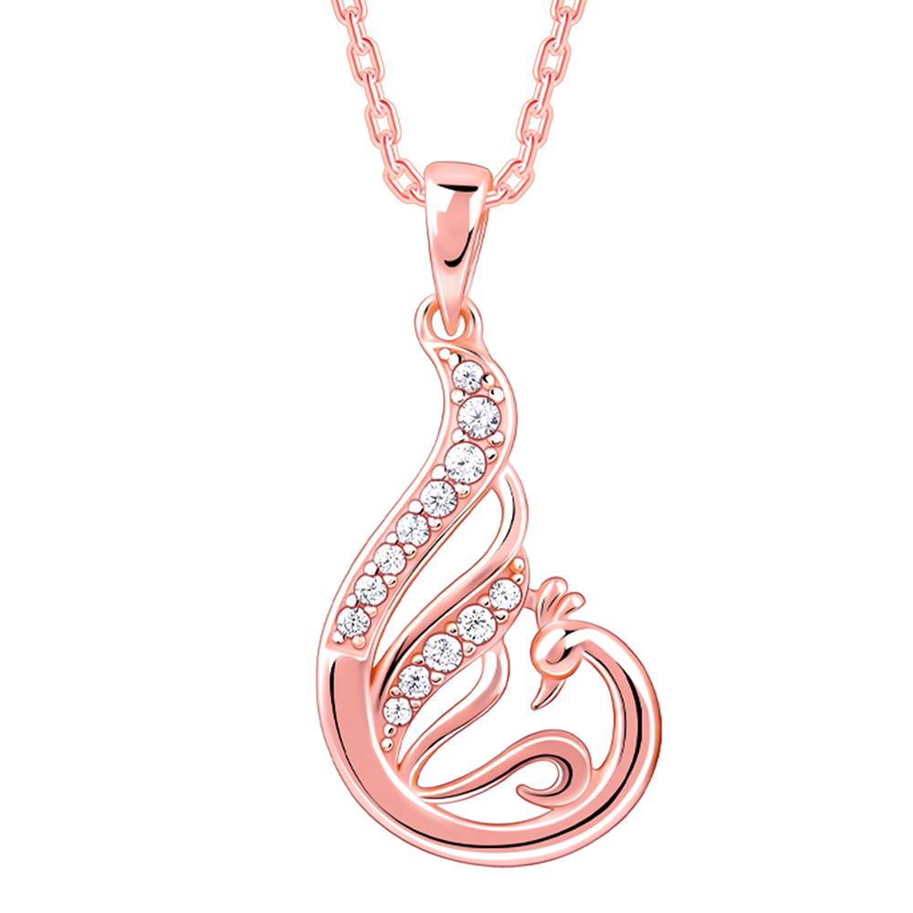 Giva 925 Silver Rose Gold Ramaniya Morni Pendant With Link Chain : PD02518