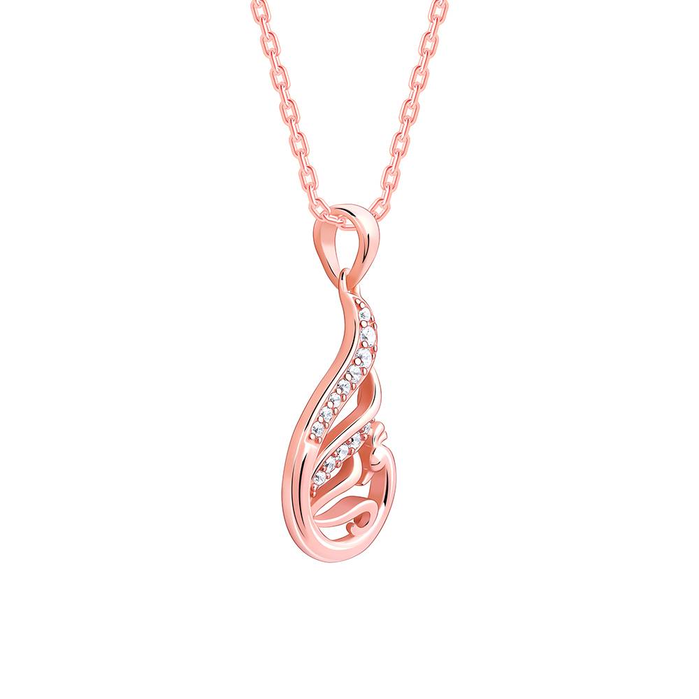 Giva 925 Silver Rose Gold Ramaniya Morni Pendant With Link Chain : PD02518