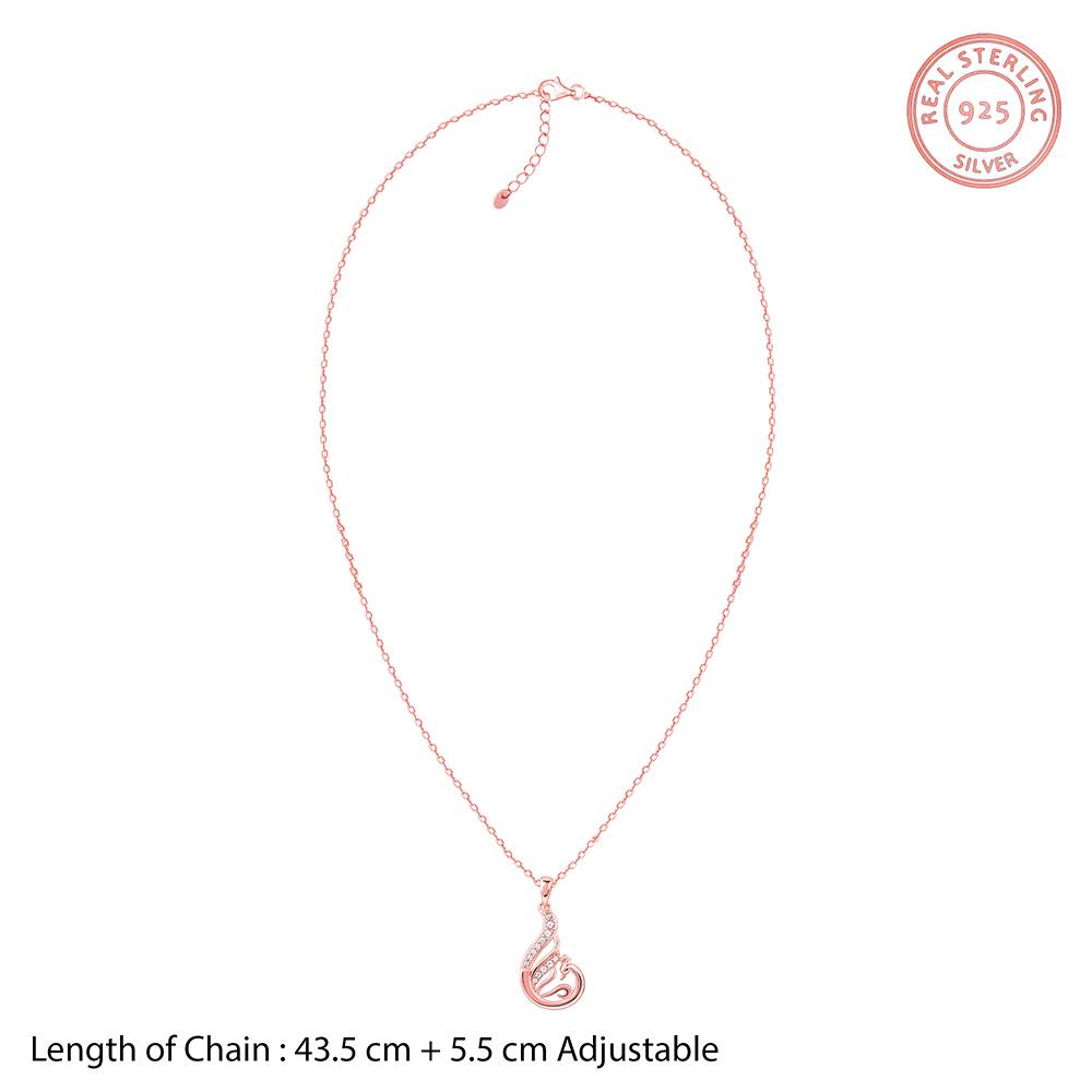 Giva 925 Silver Rose Gold Ramaniya Morni Pendant With Link Chain : PD02518