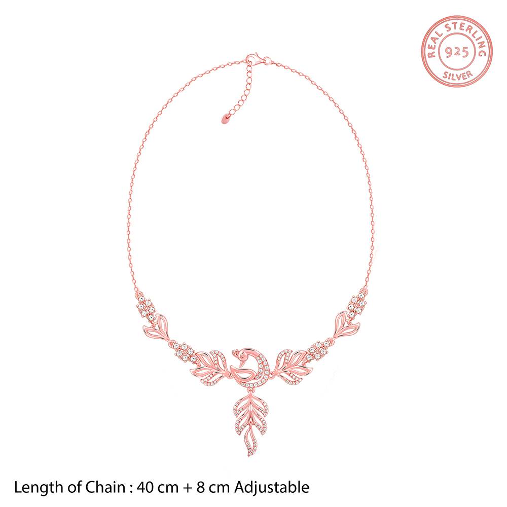 Giva 925 Silver Rose Gold Mohini Mor Set : PD02519ER02793R01825