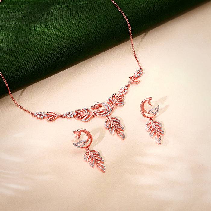 Giva 925 Silver Rose Gold Mor Set| Gifts For Women And Girls | With Certificate Of Authent : PD02519ER02793
