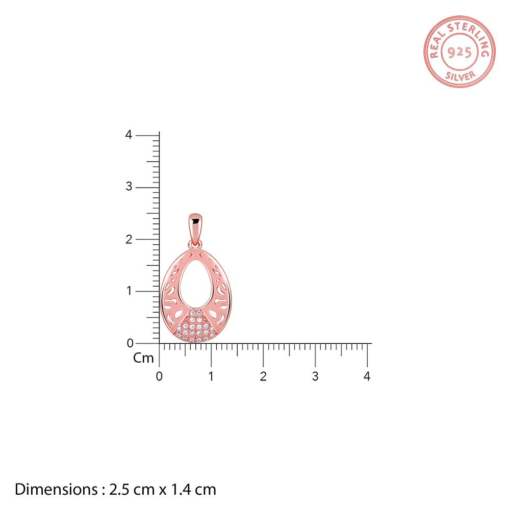Giva 925 Silver Rose Gold Wonderful Drop Pendant With Link Chain| Necklace To Gift Women & Girls | With Certificate  : PD02525