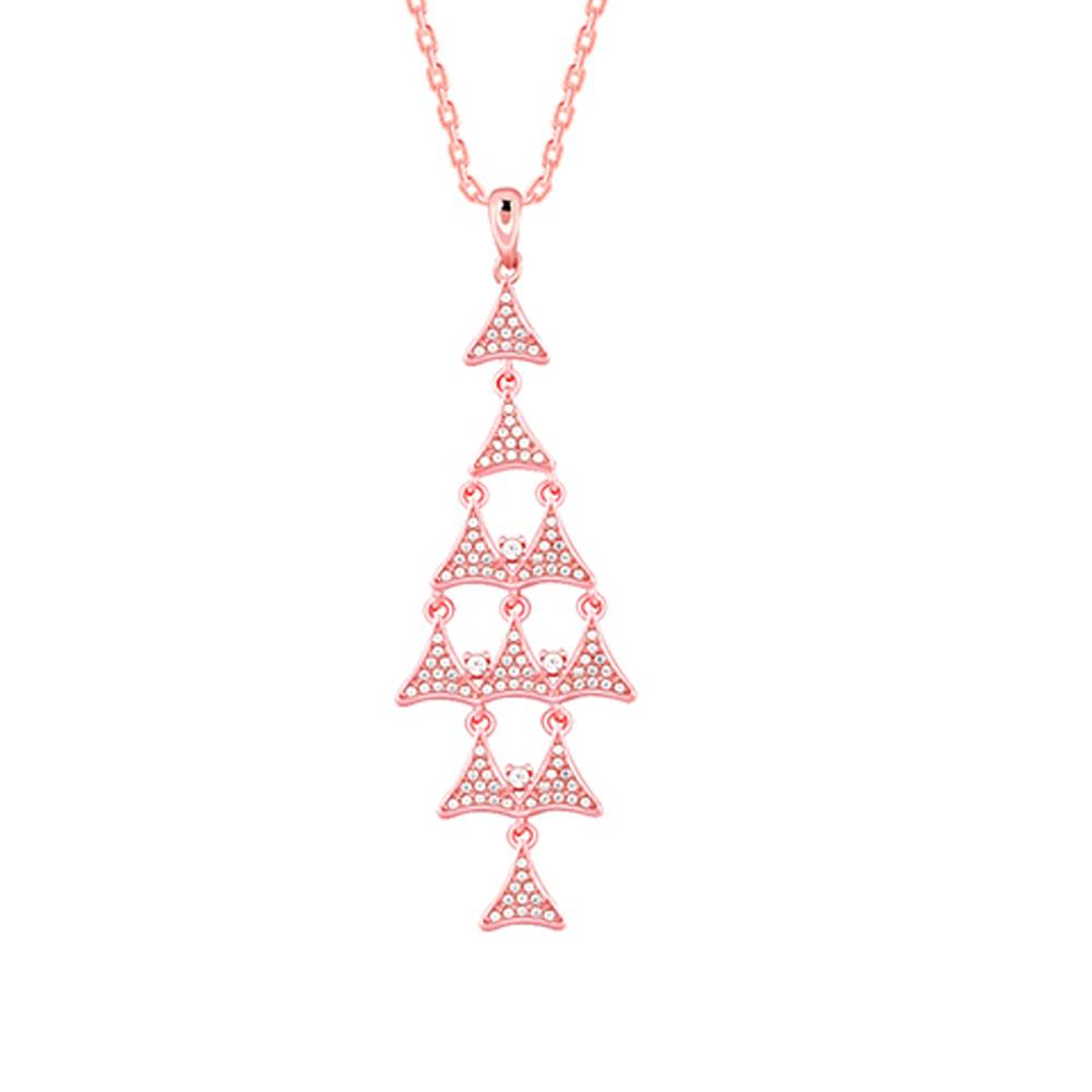 Giva 925 Silver Rose Gold Baum Pendant With Link Chain : PD02526