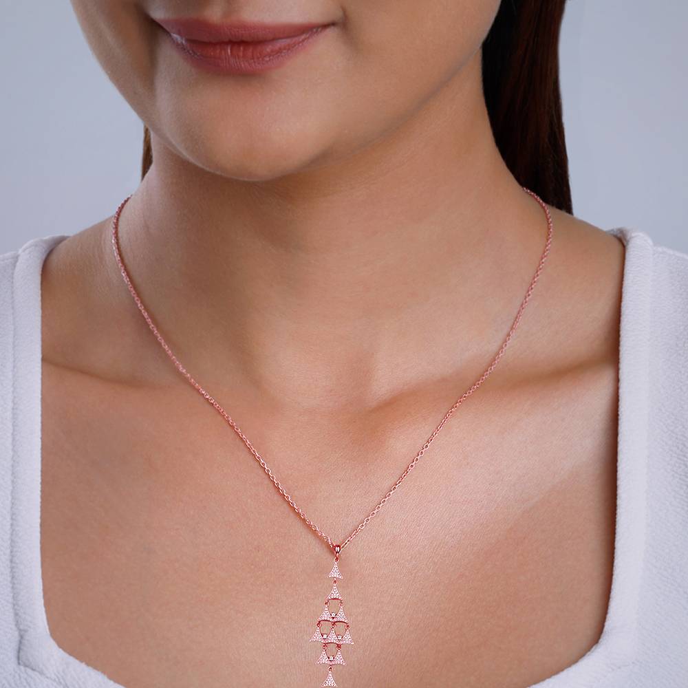 Giva 925 Silver Rose Gold Baum Pendant With Link Chain : PD02526