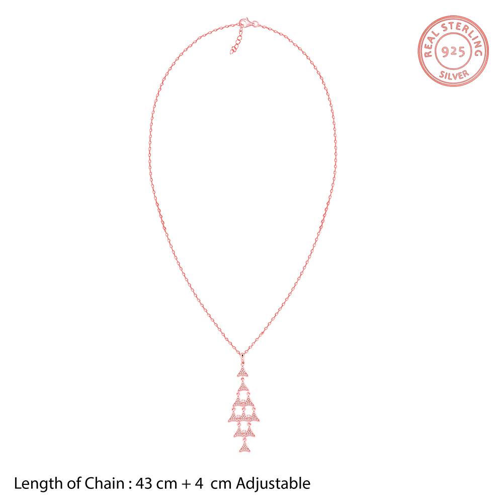 Giva 925 Silver Rose Gold Baum Pendant With Link Chain : PD02526