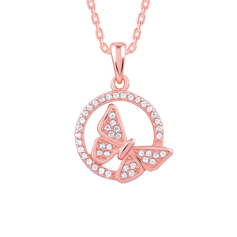 Giva 925 Silver Rose Gold Cheerful Butterfly Pendant With Link Chain| Necklace To Gift Women & Girls | With Certific : PD02529