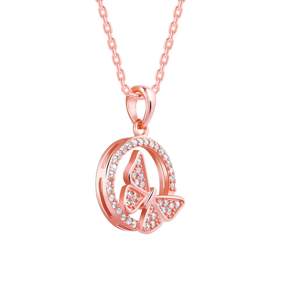 Giva 925 Silver Rose Gold Cheerful Butterfly Pendant With Link Chain| Necklace To Gift Women & Girls | With Certific : PD02529