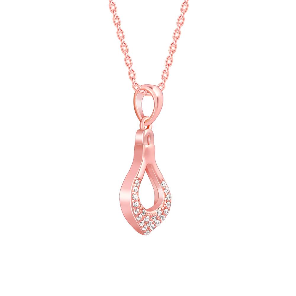 Giva 925 Silver Rose Gold Stylish Drop Pendants With Link Chain| Necklace To Gift Women & Girls | With Certificate O : PD02530
