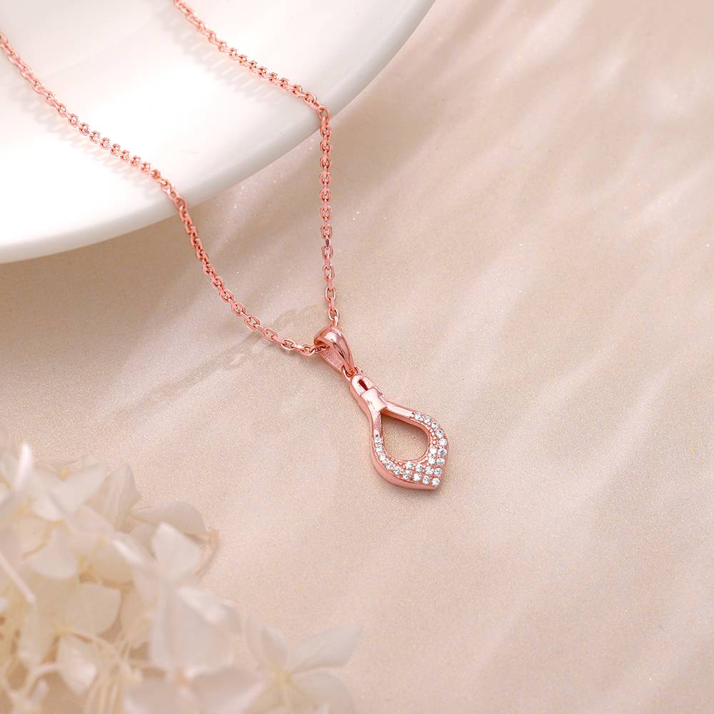 Giva 925 Silver Rose Gold Stylish Drop Pendants With Link Chain| Necklace To Gift Women & Girls | With Certificate O : PD02530