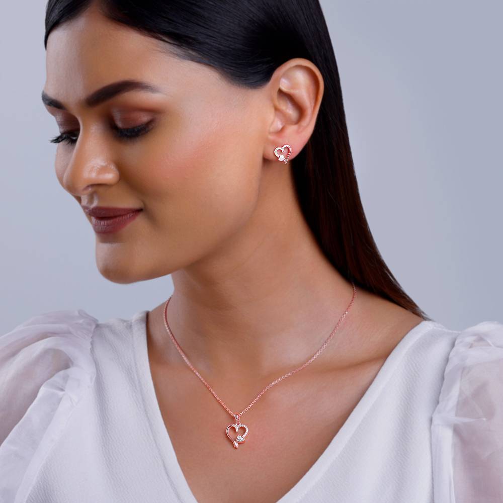 Giva 925 Silver Rose Gold Best Love Set| Gifts For Women And Girls | With Certificate Of Authenticity And 925 : PD02531ER02829