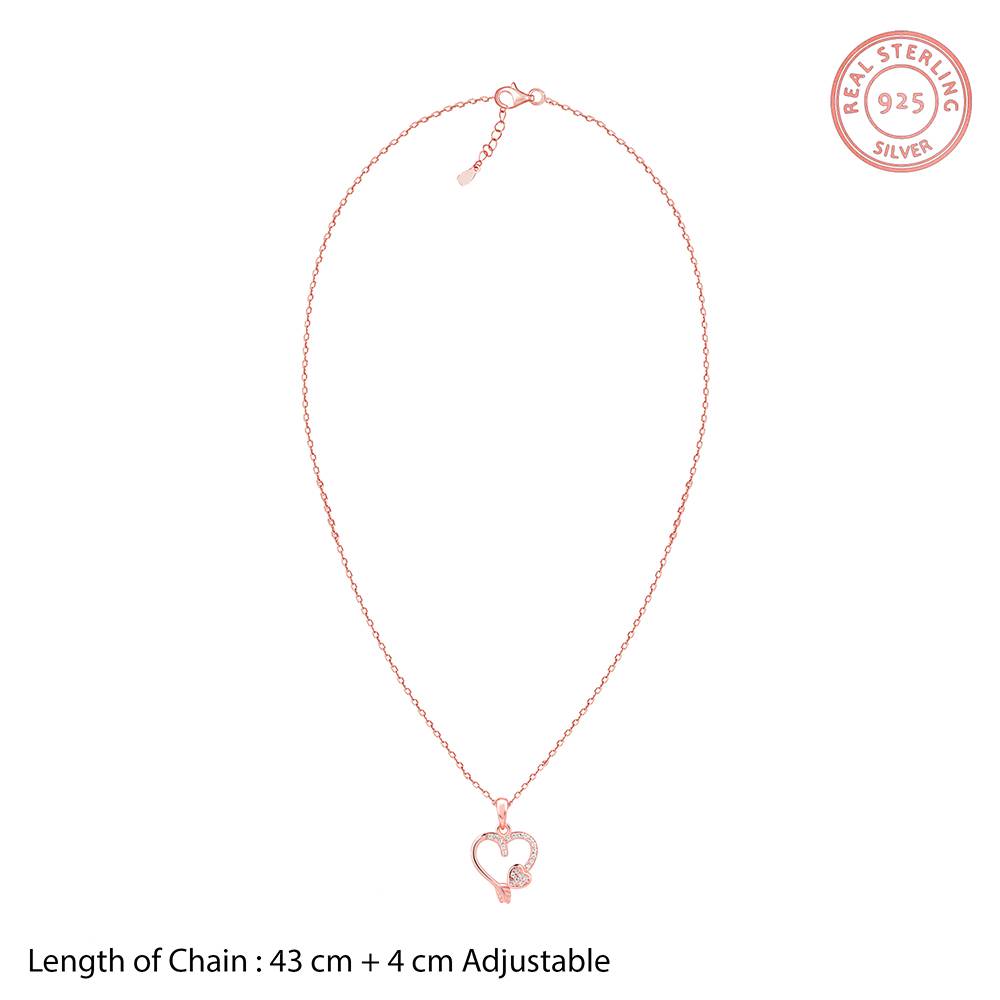 Giva 925 Silver Rose Gold Best Love Set| Gifts For Women And Girls | With Certificate Of Authenticity And 925 : PD02531ER02829