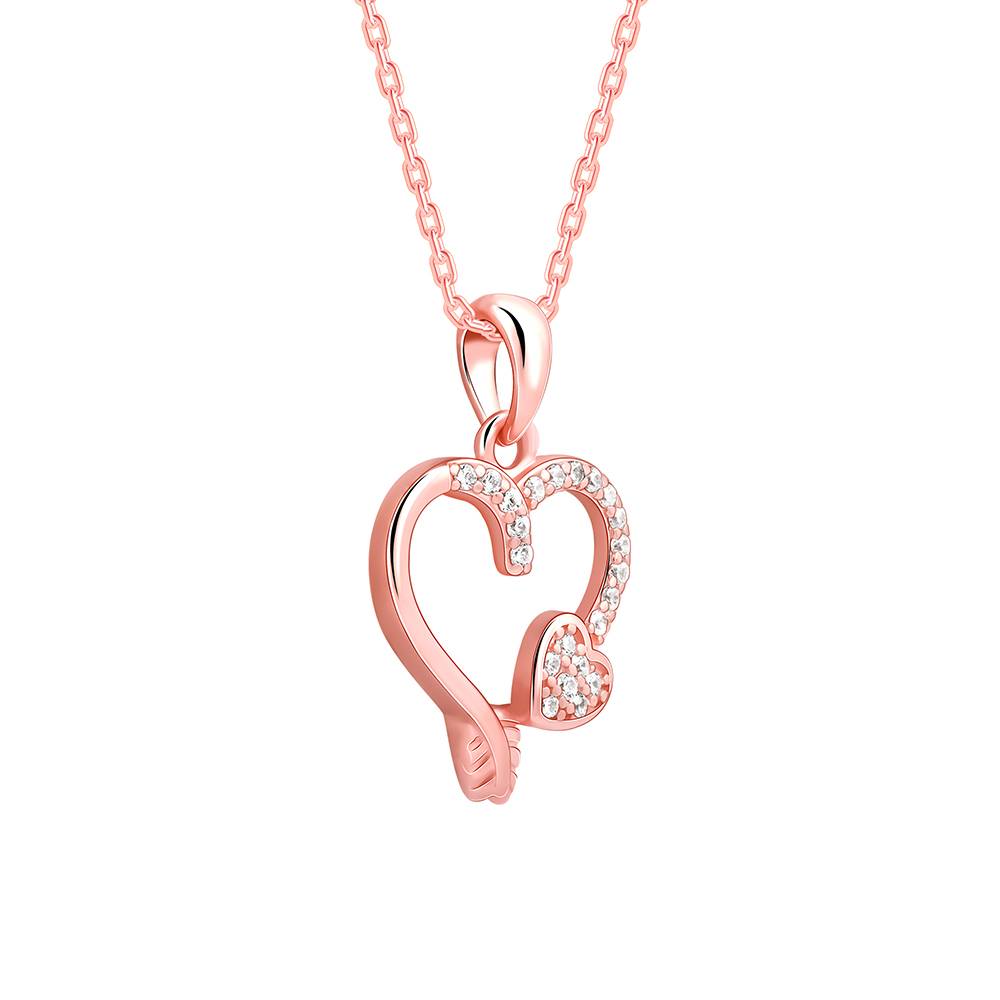 Giva 925 Silver Rose Gold Best Love Pendant With Link Chain| Necklace To Gift Women & Girls | With Certificate Of Au : PD02531