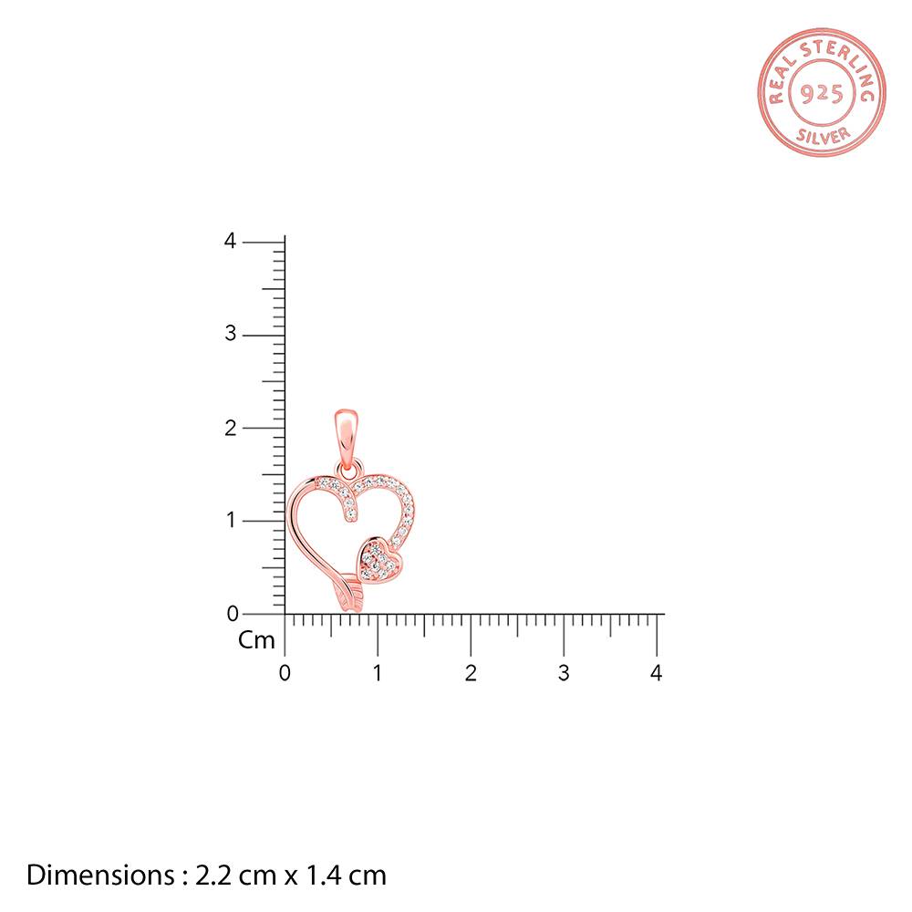 Giva 925 Silver Rose Gold Best Love Pendant With Link Chain| Necklace To Gift Women & Girls | With Certificate Of Au : PD02531