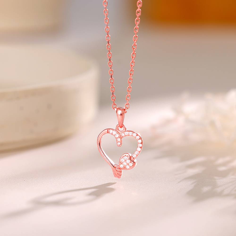 Giva 925 Silver Rose Gold Best Love Pendant With Link Chain| Necklace To Gift Women & Girls | With Certificate Of Au : PD02531