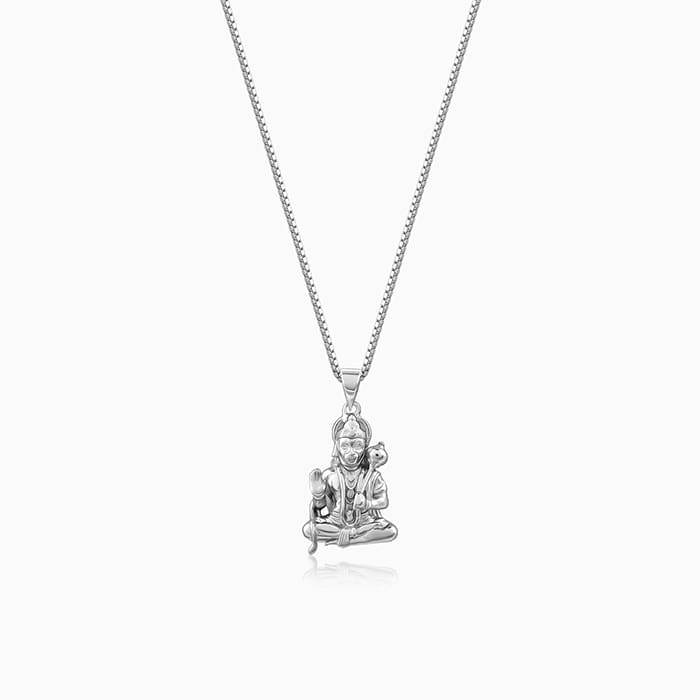 Giva 925 Silver Bajrangbali Pendant With Link Chain For Him | Gifts For Men And Boys | With Certific : PD02539