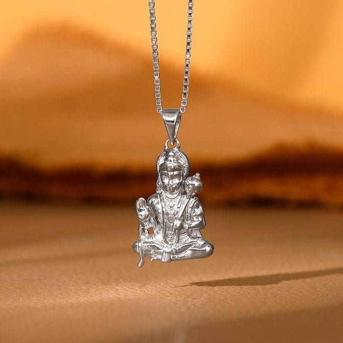 Giva 925 Silver Bajrangbali Pendant With Link Chain For Him | Gifts For Men And Boys | With Certific : PD02539