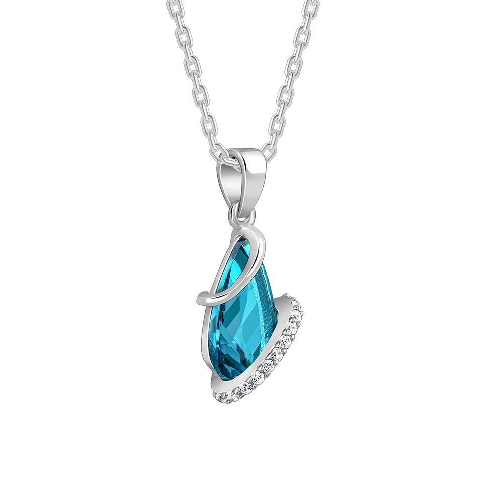925 Silver Blue Night Pendant With Link Chain : PD02541